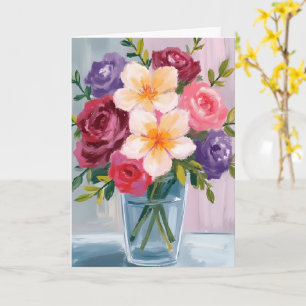 Flower Bouquet Watercolor Floral Painting Card