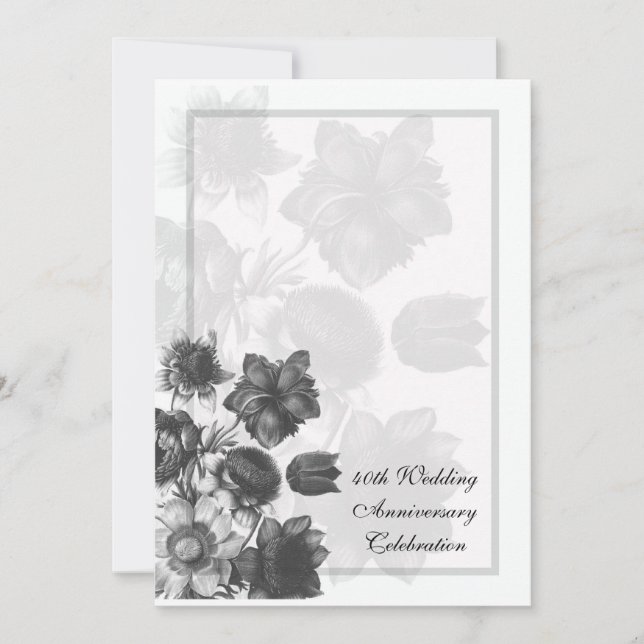 Flower Bouquet Wedding Anniversary Inivitations Invitation (Front)