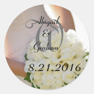 Flower Bouquet Wedding Classic Round Sticker