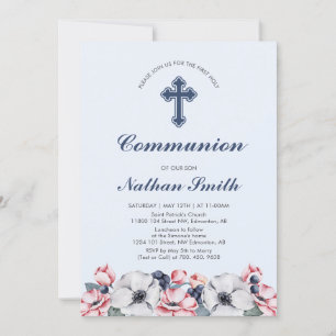 Flower, Boy   First Communion / Confirmation Invitation