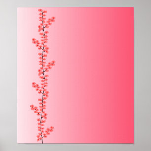 Flower Branch poster, customize Poster
