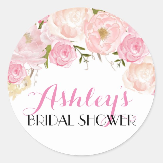 Flower Bridal Shower Sticker (Front)