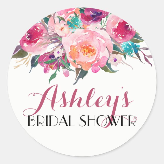 Flower Bridal Shower Sticker (Front)