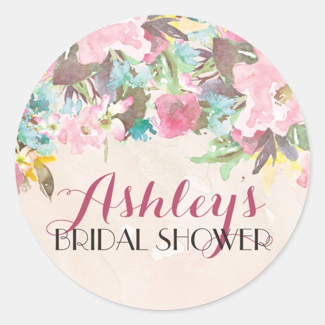 Flower Bridal Shower Sticker (Front)