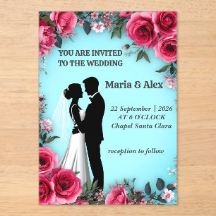 ✨ Flower Bride Invite For Engagement Event ✨ Acrylic Invitations