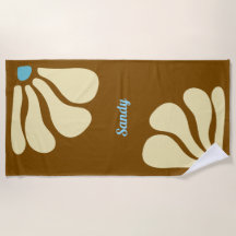 Flower brown &sky blue monogram name 