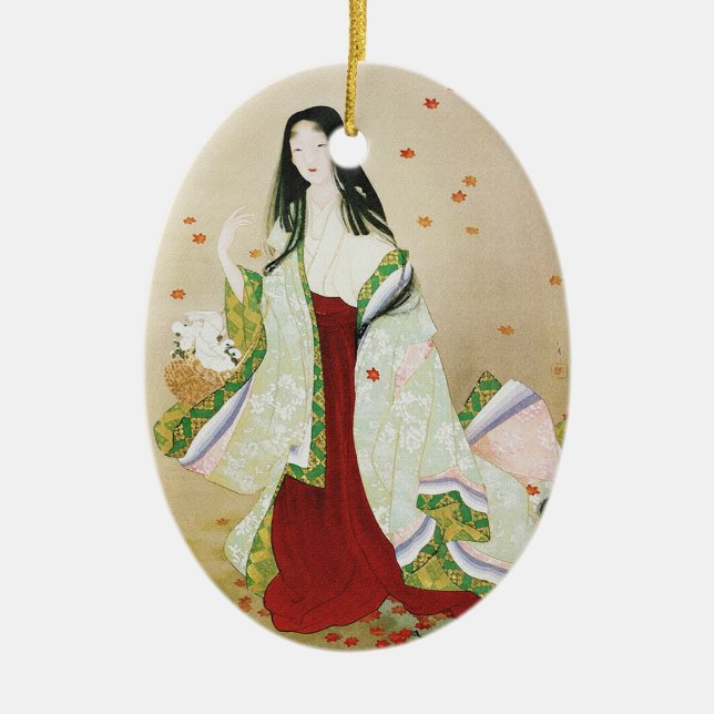 flower bud ceramic tree decoration (Front)