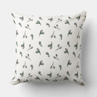 Flower bud - Pink and green - Flower floral motif Cushion