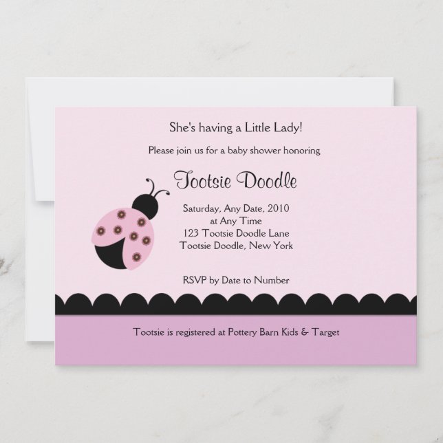 Flower Bug Lady Bug Baby Shower Invitation (Front)