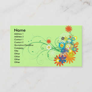 flower bunches of swirls vector business card
