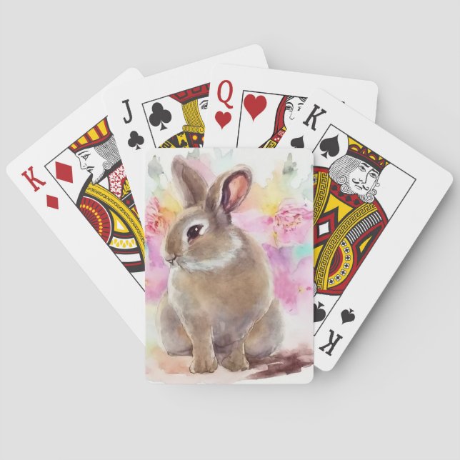 Flower Bunny Playing Cards (Back)