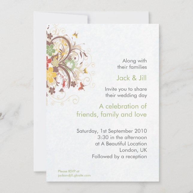 Flower Burst 5x7 Invitation (Front)