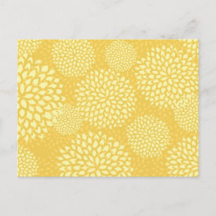 Flower Bursts on Yellow Postcard
