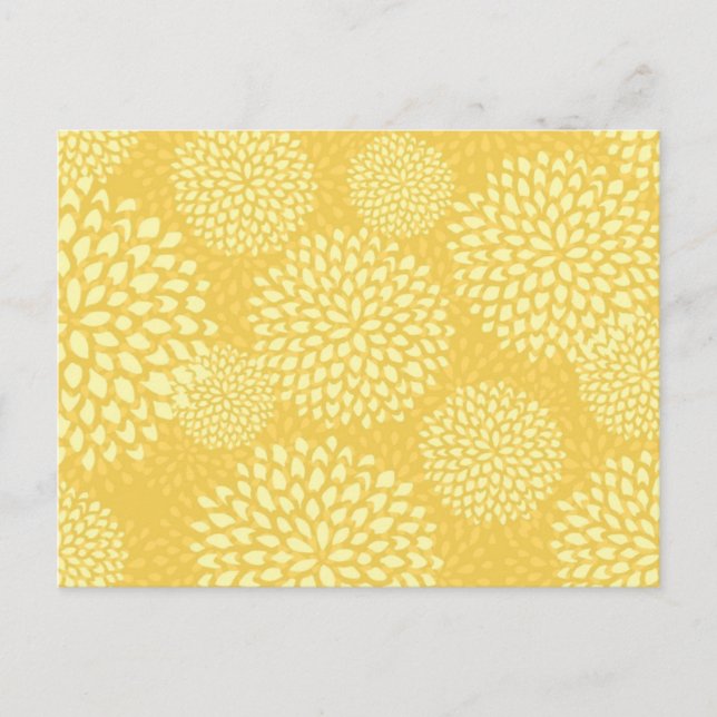 Flower Bursts on Yellow Postcard (Front)
