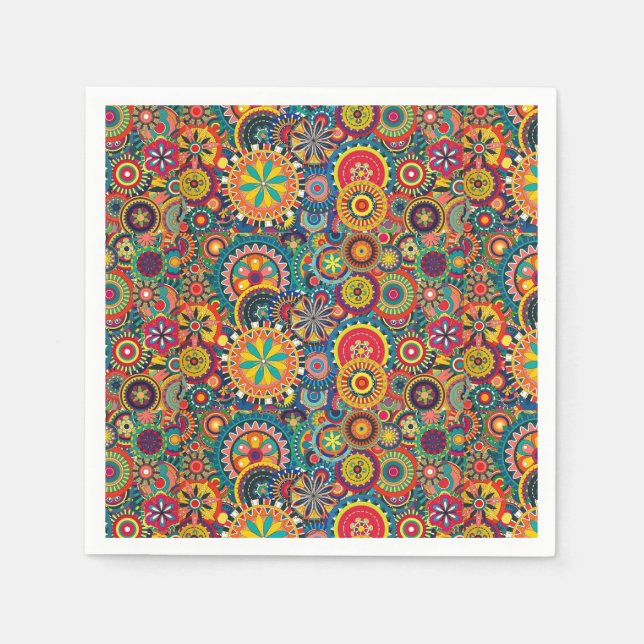 Flower Bursts Pinwheels Napkin (Front)