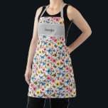 Flower butterfly bees pattern garden lover apron<br><div class="desc">Gardening flower butterfly pattern garden lover,  personal Apron
Add your own name to personalise.</div>