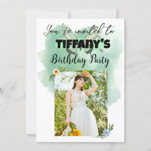 Flower & Butterfly birthday Invitation