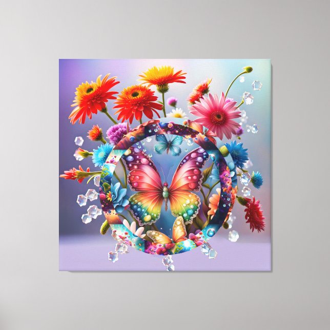Flower Butterfly Canvas Print (Front)