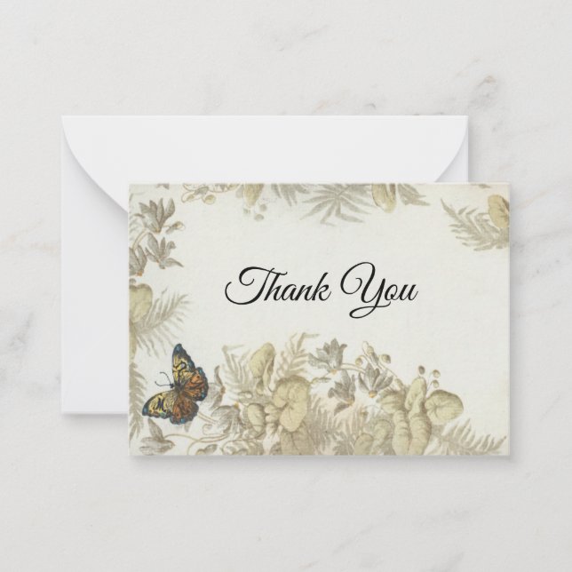 Flower Butterfly Thank You Card (Front)