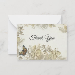 Flower Butterfly Thank You Card