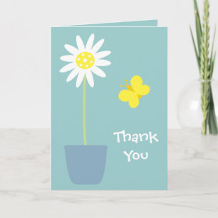 Flower & butterfly Thank You card