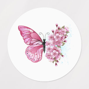 Flower Butterfly with Pink Sakura