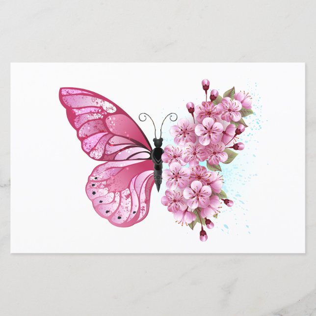 Flower Butterfly with Pink Sakura (Front)