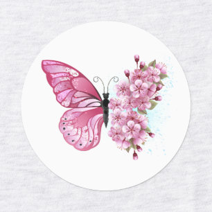 Flower Butterfly with Pink Sakura
