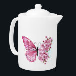 Flower Butterfly with Pink Sakura<br><div class="desc">Flower arrangement of pink butterfly with pink Japanese cherry blossoms on white background.</div>