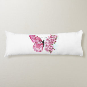 Flower Butterfly with Pink Sakura Body Cushion
