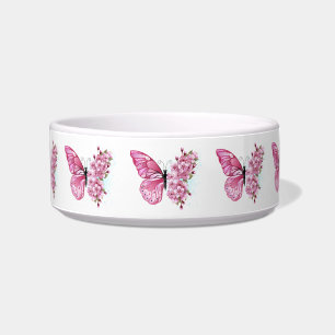 Flower Butterfly with Pink Sakura Bowl