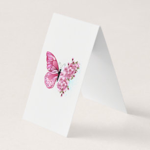 Flower Butterfly with Pink Sakura Business Card