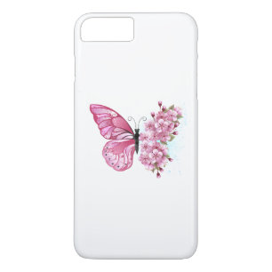 Flower Butterfly with Pink Sakura iPhone 8 Plus/7 Plus Case