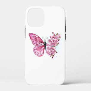 Flower Butterfly with Pink Sakura iPhone 12 Mini Case