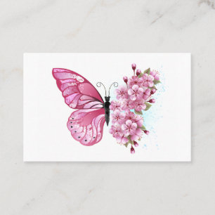Flower Butterfly with Pink Sakura Discount Card