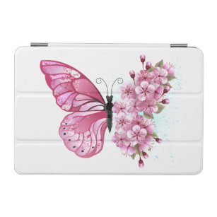Flower Butterfly with Pink Sakura iPad Mini Cover