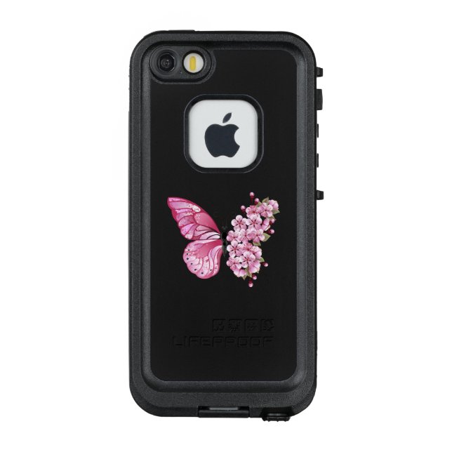 Flower Butterfly with Pink Sakura LifeProof iPhone Case (Back)
