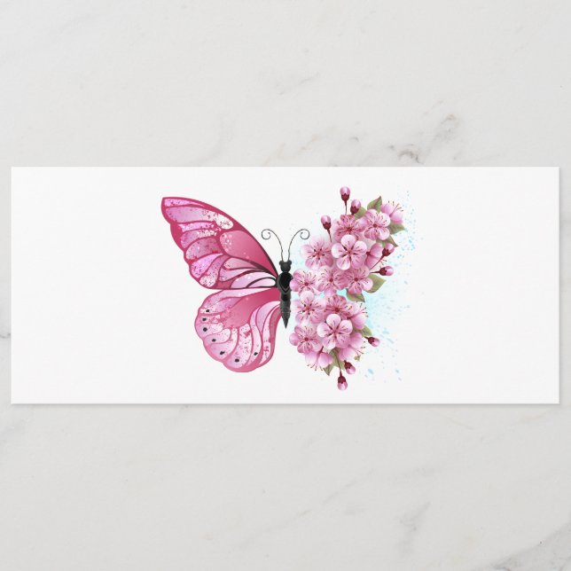 Flower Butterfly with Pink Sakura Menu (Front)