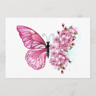 Flower Butterfly with Pink Sakura Menu