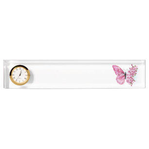Flower Butterfly with Pink Sakura Nameplate