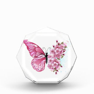 Flower Butterfly with Pink Sakura Photo Block