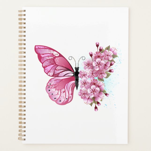 Flower Butterfly with Pink Sakura Planner (Front)