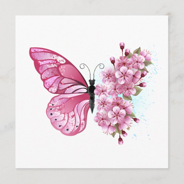 Flower Butterfly with Pink Sakura Programme (Front)