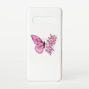 Flower Butterfly with Pink Sakura Samsung Galaxy Case