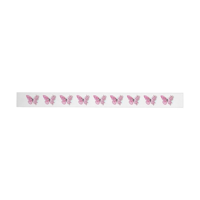 Flower Butterfly with Pink Sakura Wrap Around Label (Individual)