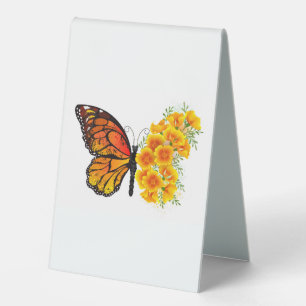 Flower Butterfly with Yellow California Poppy