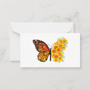 Flower Butterfly with Yellow California Poppy Card