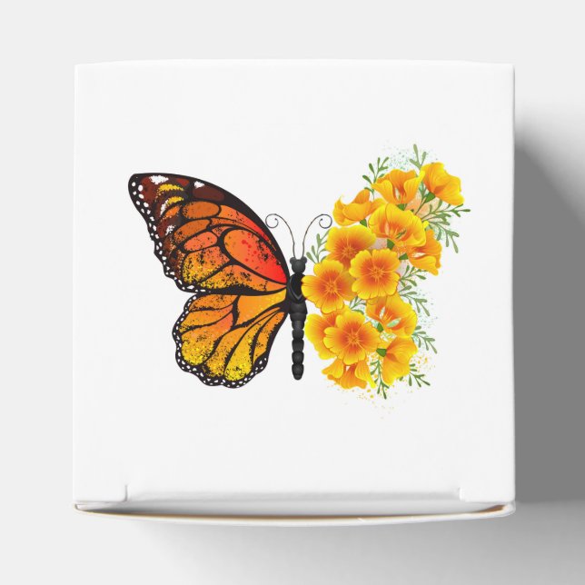 Flower Butterfly with Yellow California Poppy Favour Box (Top)