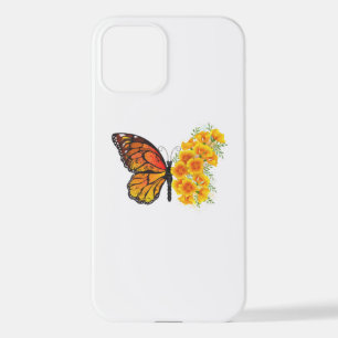 Flower Butterfly with Yellow California Poppy iPhone 12 Case