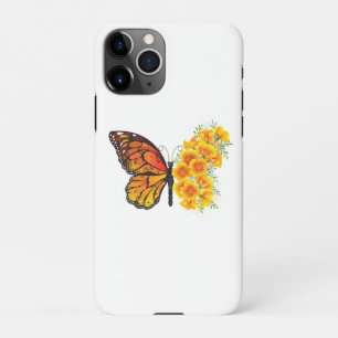 Flower Butterfly with Yellow California Poppy iPhone 11Pro Case